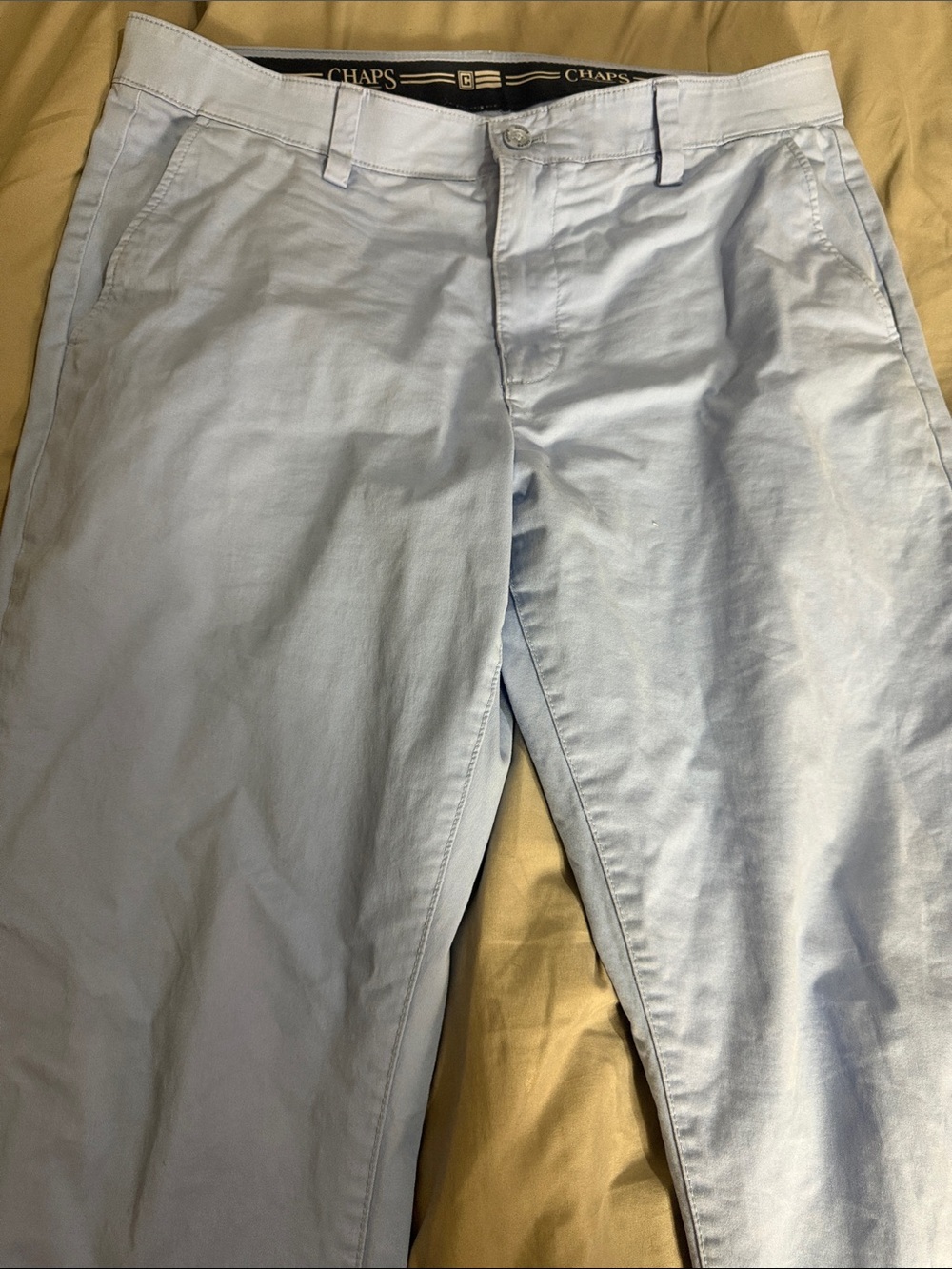 Chaps Pale Blue Cotton Chinos - Men's 36x32